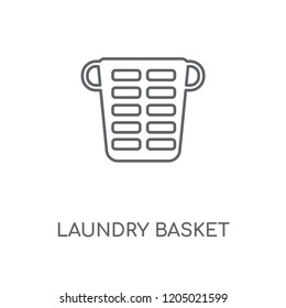 Laundry basket linear icon. Laundry basket concept stroke symbol design. Thin graphic elements vector illustration, outline pattern on a white background, eps 10.