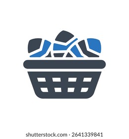 Laundry Basket Load Icon Isolated On White Background
