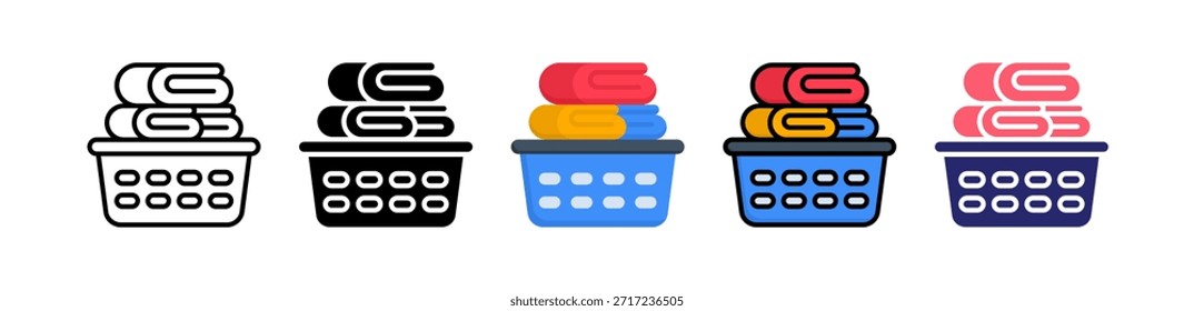 Cesta de lavandería Icono de Estilo Múltiple Conjunto de Colección..