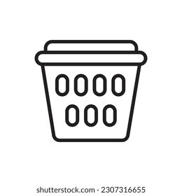 Laundry Basket Outline Icon Vector Illustration