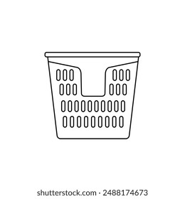 laundry basket outline icon. vector design illustration