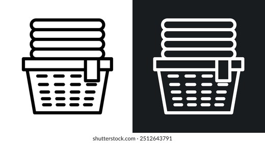 Wäschekorb umrissen Symbol Vektorsammlung.