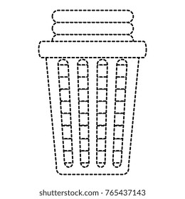 laundry basket with pile of folded clothes