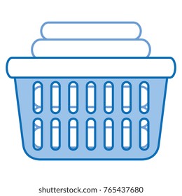 laundry basket with pile of folded clothes