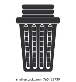 laundry basket with pile of folded clothes