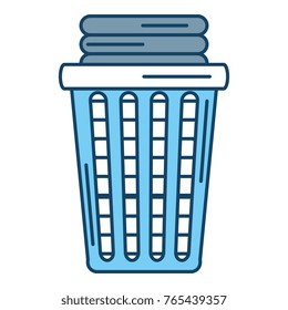 laundry basket with pile of folded clothes