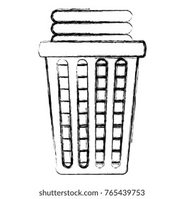 laundry basket with pile of folded clothes