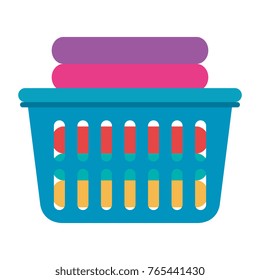 Laundry Basket Pile Folded Clothes Stock Vector (Royalty Free ...