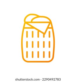 Laundry basket pixel perfect gradient linear vector icon. Clothes organizer. Hamper for dirty clothes. Furniture store. Thin line color symbol. Modern style pictogram. Vector isolated outline drawing