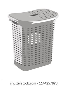 laundry basket realistic vector illustration isolated no background