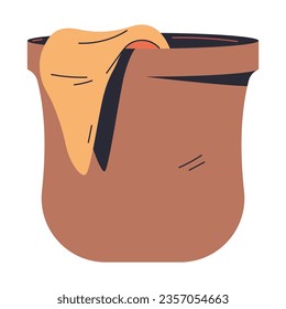 Laundry basket vector cartoon illustration isolated on a white background.