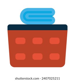Laundry Basket Vector Flat Icon For Personal And Commercial Use.
