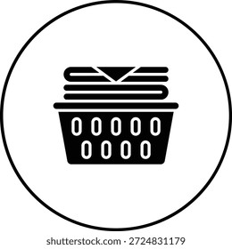 Icono del Vector de la cesta de la lavandería. Se puede utilizar para aplicaciones de impresión, móviles y de Web.