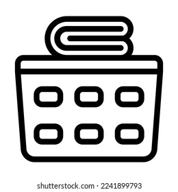 Laundry Basket Vector Line Icon Design