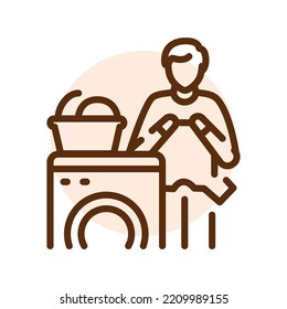 Laundry black line icon. Routine. Pictogram for web page.