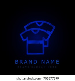 Laundry blue chromium metallic logo