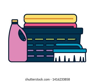 laundry bottle brush spring cleaning tools vector illustration
