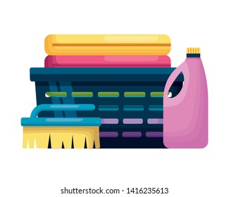 laundry bottle brush spring cleaning tools vector illustration