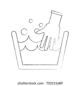 laundry bucket with hands