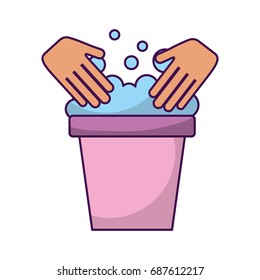 laundry bucket isolated icon