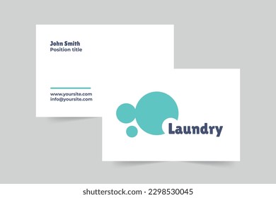 Laundry business card template. A clean, modern, and high-quality design business card vector design. Editable and customize template business card