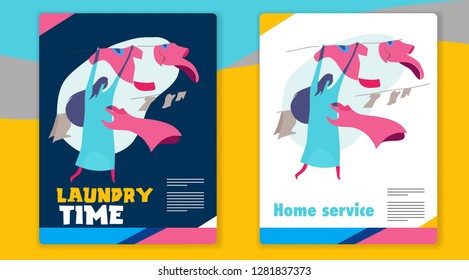 Laundry business template. mixcolor vector illustration