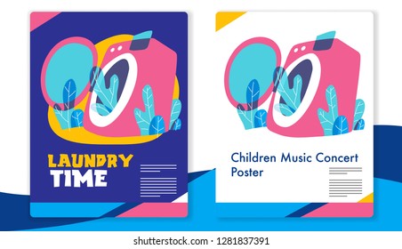 Laundry business template. mixcolor vector illustration