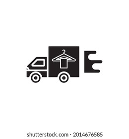 Laundry Car Filled Icon Vector Illustration