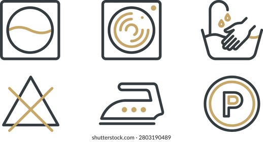 Laundry care symbols for washing and drying clothes