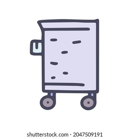 laundry cart color vector doodle simple icon