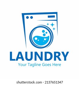 laundry clean abstract vector logo