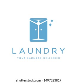 laundry clean clothes logo icon vector template
