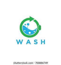 laundry clean logo design template