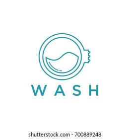 laundry clean logo design template
