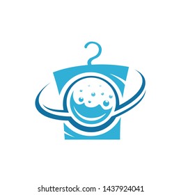 laundry and clean water source processing vector logo design illustration