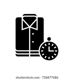 laundry - cleaning cloths - express cleaning icon, vector illustration, black sign on isolated background