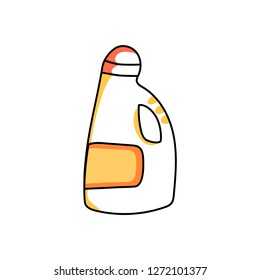 Laundry and cleaning isolated chemical detergent bottle, vector