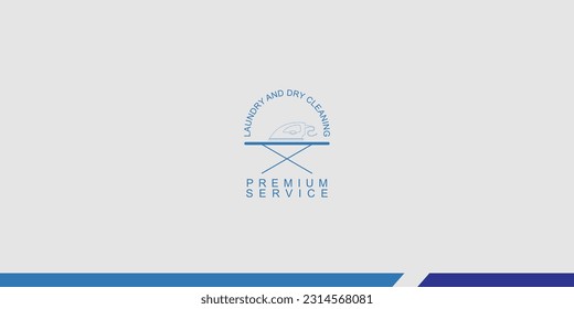 Laundry cleaning logo design with unique concept| ironing logo |premium vector