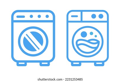 Laundry cleaning logo design, washing machine logo vector