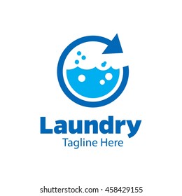 Laundry, Cleaning Service Logo Template
