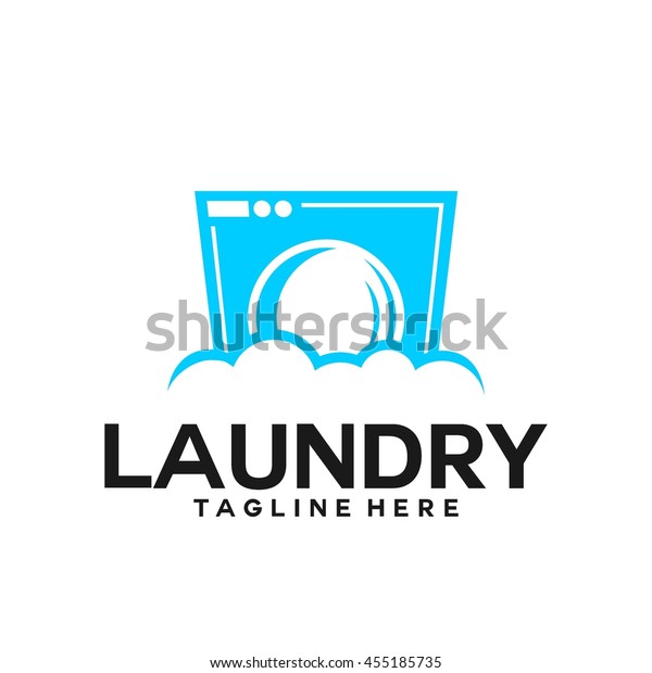 Laundry Cleaning Service Logo Template Stock Vector (Royalty Free