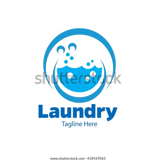Laundry Cleaning Service Logo Template Stock Vector (Royalty Free