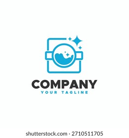 Lavandaria de limpeza simples design de logotipo da empresa