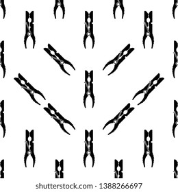Laundry Clip Icon Seamless Pattern, Cloth Clip Vector Art Illustration