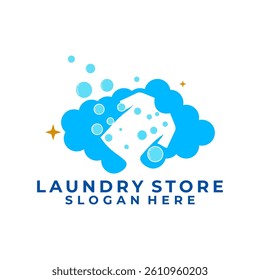 laundry Cloth logo design vector. creative clean wash logo icon template