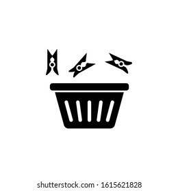 Laundry, clother tub, clothespin icon. Simple bathroom icons for ui and ux, website or mobile application