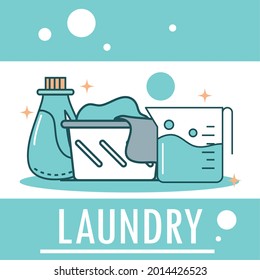 laundry clothes and detergent card