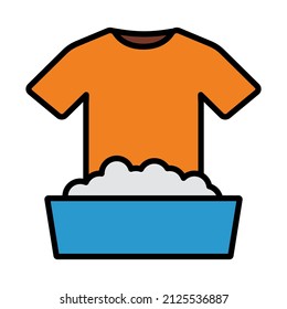 Laundry Clothes Icon. Editable Bold Outline With Color Fill Design. Vector Illustration.