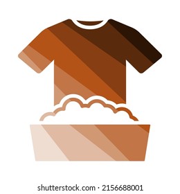 Icono de ropa de lavado. Diseño de la escalera de color plana. Ilustración vectorial.