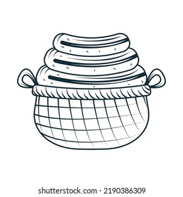 ropa de lavandería aislada en icono de cesta